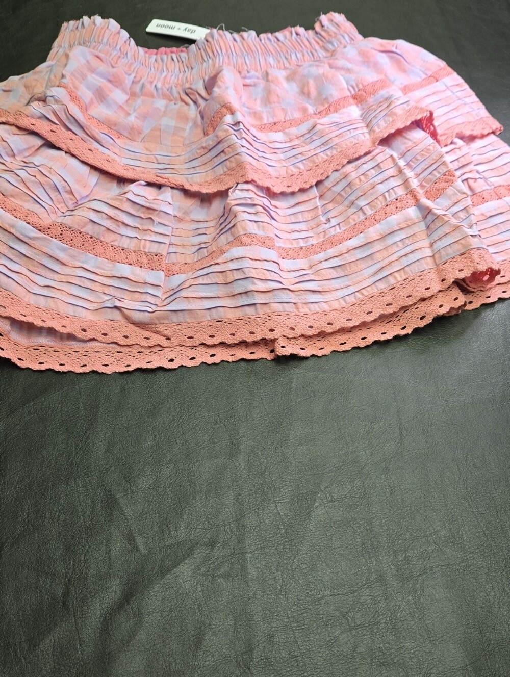 Women's Pink Layered Eyelet Skort